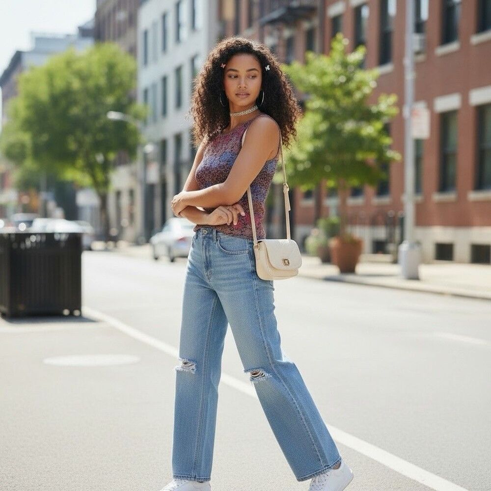 VTG No Boundaries Y2K Floral Knit Boat Neck Tank Top 90s Whimsigoth Grunge Small - Picture 15 of 15